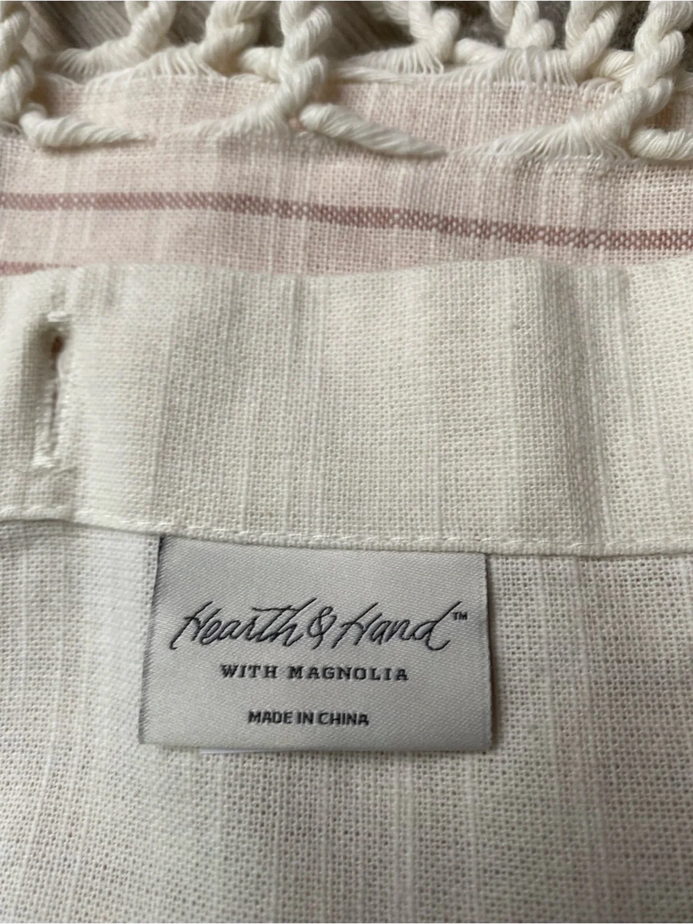 Hearth and Hand Cotton Shower Curtain Cream and Light Pink
